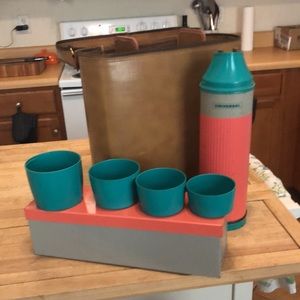Vintage picnic set with thermos